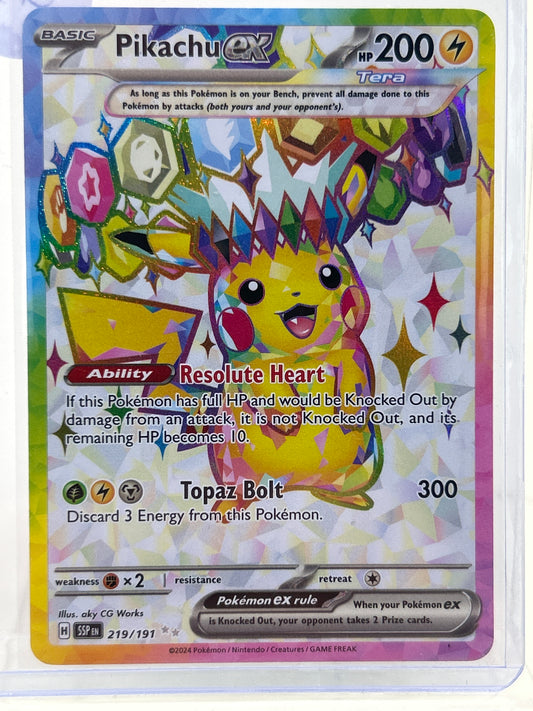 Pokémon TCG Surging Sparks Pikachu Ex 219/191 English