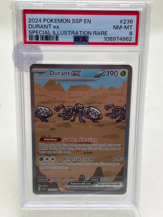 Pokémon TCG Surging Sparks Durant Ex 236 English PSA 8