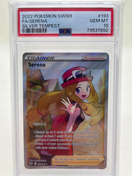 Pokémon TCG Sword & Shield - Silver Tempest Serena 193 English PSA 10