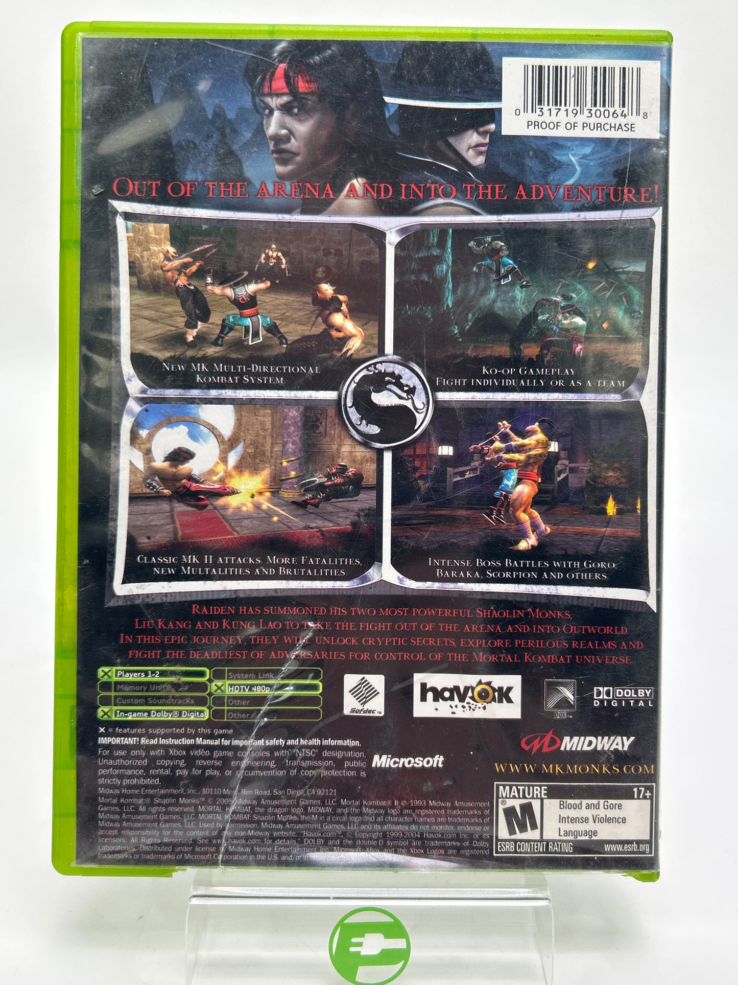 Mortal Kombat Shaolin Monks (Microsoft Xbox, 2005)