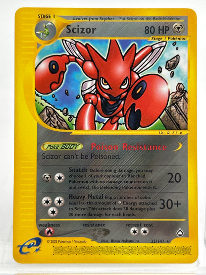Pokémon TCG Aquapolis Scizor 32/147 Regular English