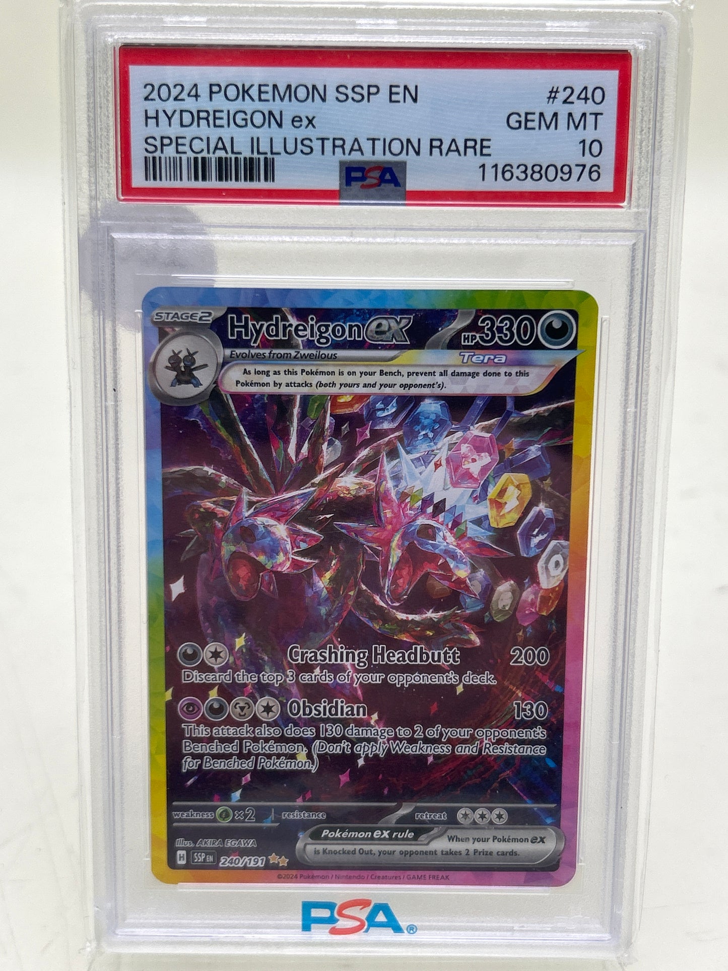 Pokémon TCG Surging Sparks Hydreigon ex 240 English PSA 10 GEM MT