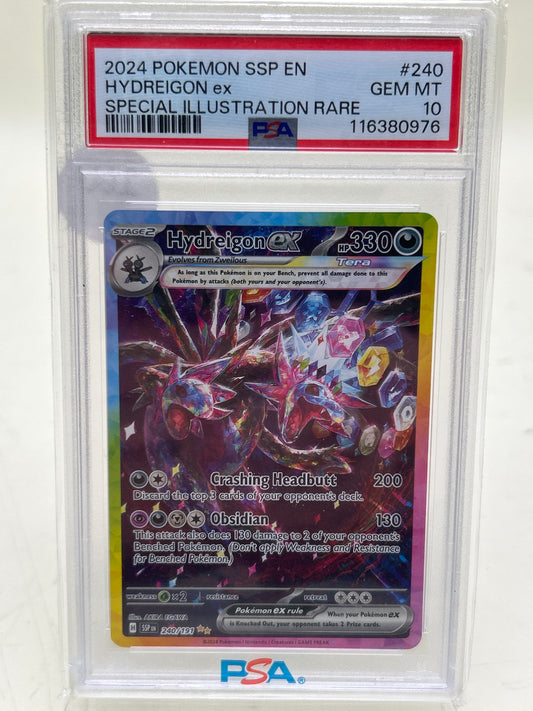 Pokémon TCG Surging Sparks Hydreigon ex 240 English PSA 10 GEM MT