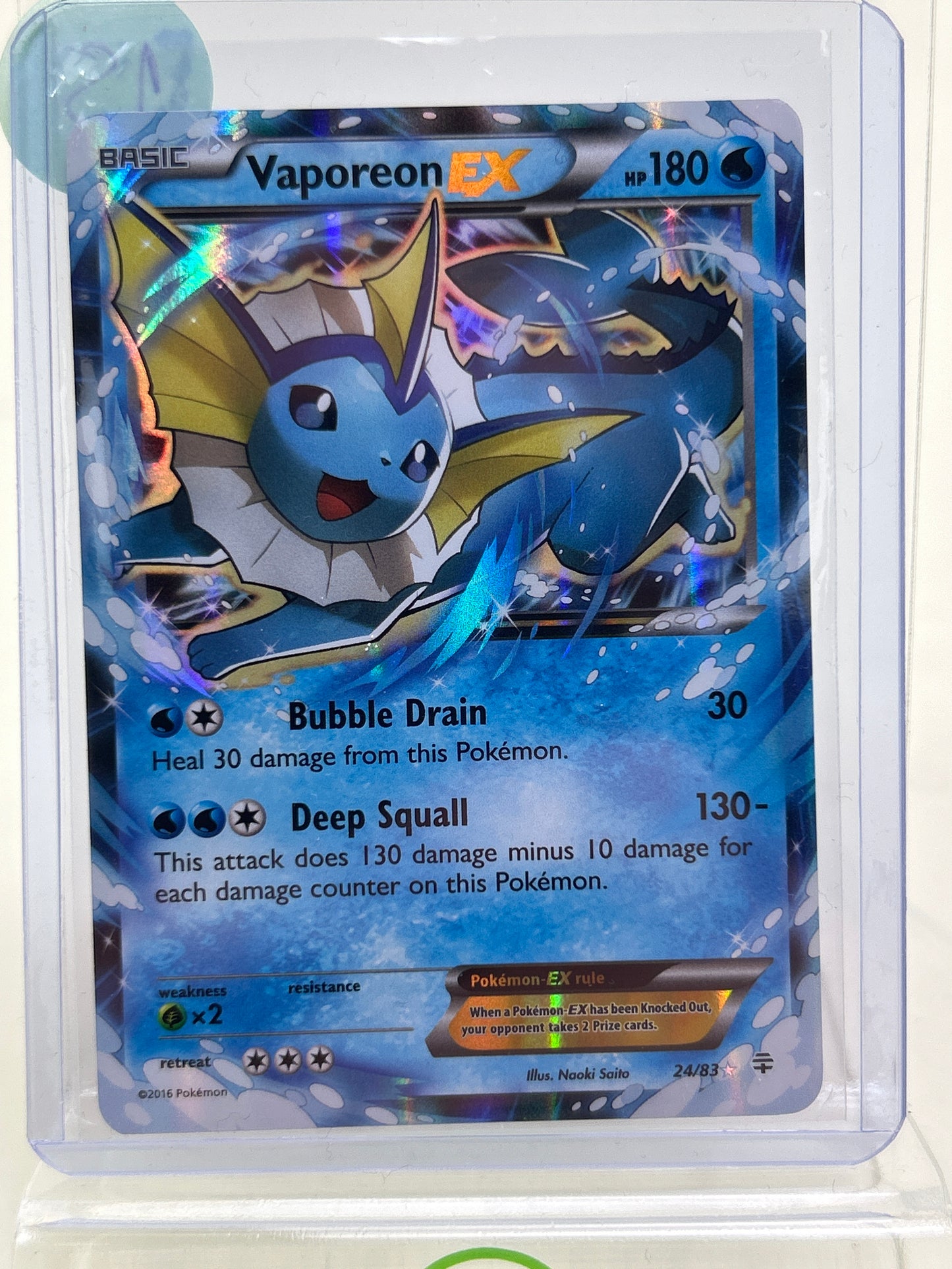 Pokémon TCG Generations Vaporeon EX 24 English