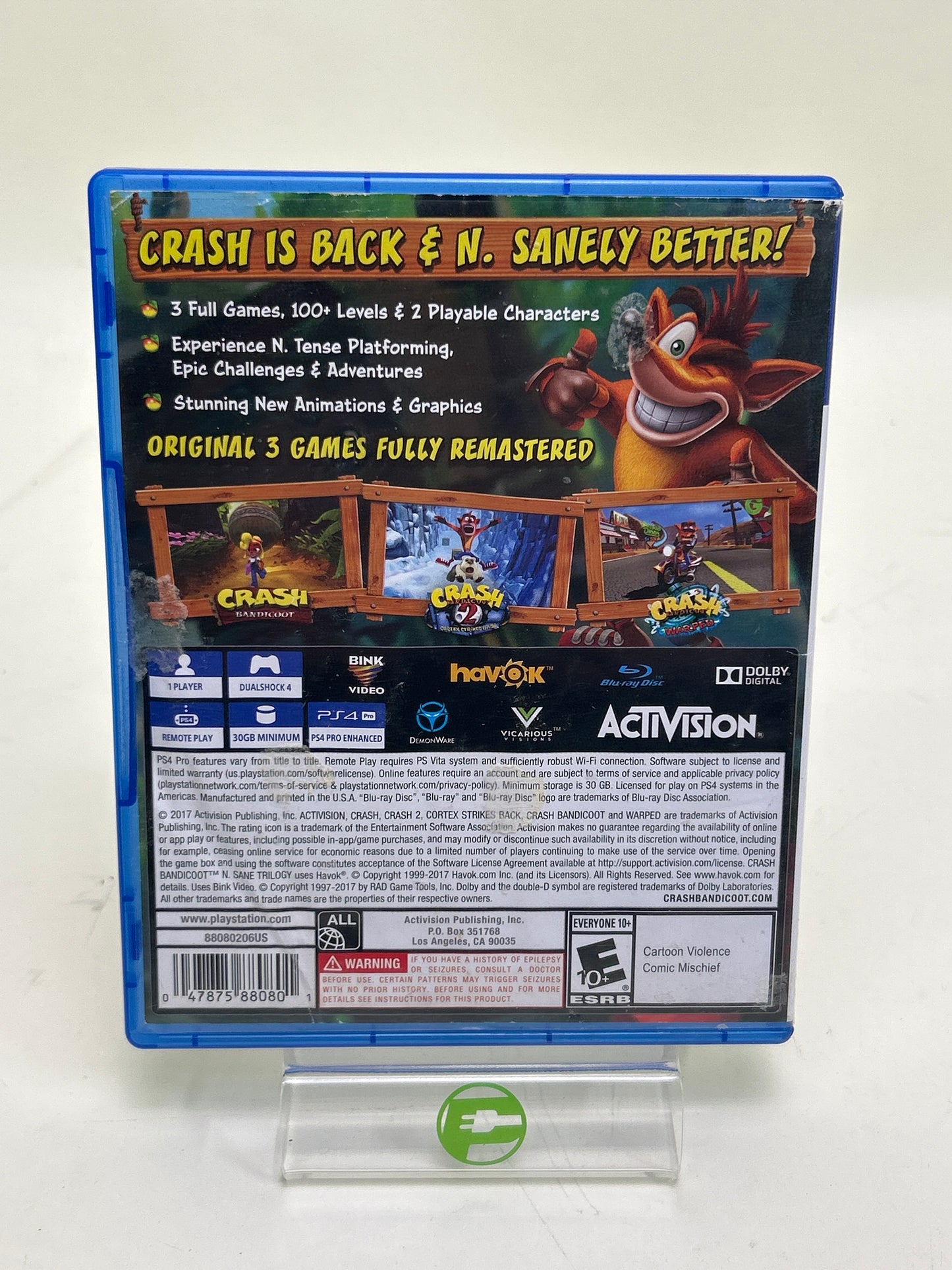 Crash Bandicoot N. Sane Trilogy (Sony PlayStation 4 PS4, 2017)