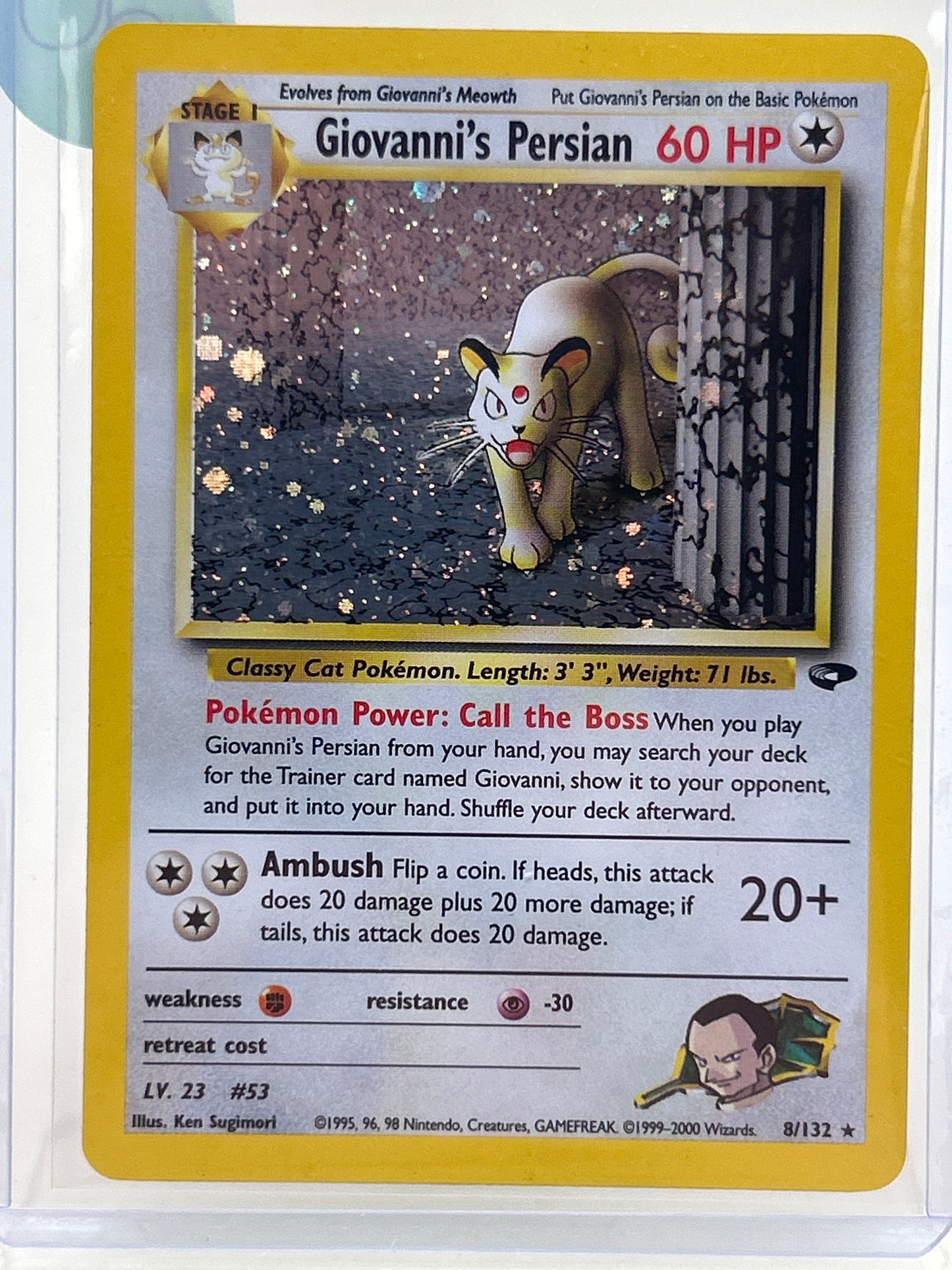 Pokémon TCG Pokemon Gym Challenge Giovanni's Persian 8/132 English