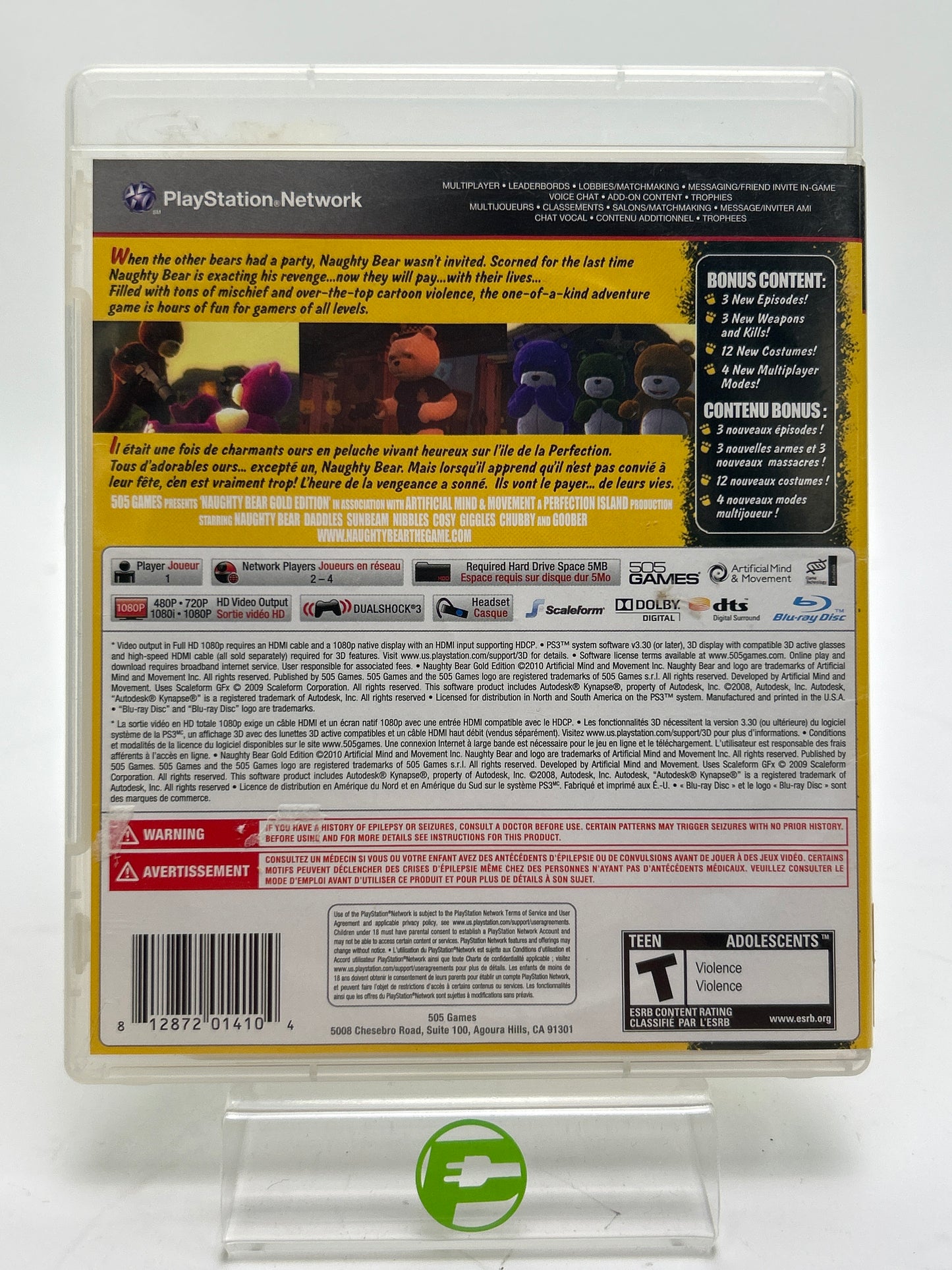 Naughty Bear: Gold Edition (Sony PlayStation 3 PS3, 2011)