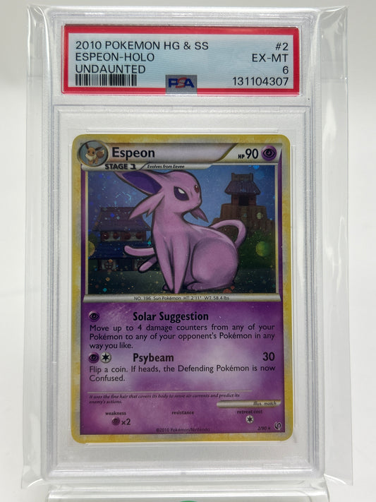Pokémon TCG Undaunted Espeon 2/90 Holo English PSA 6
