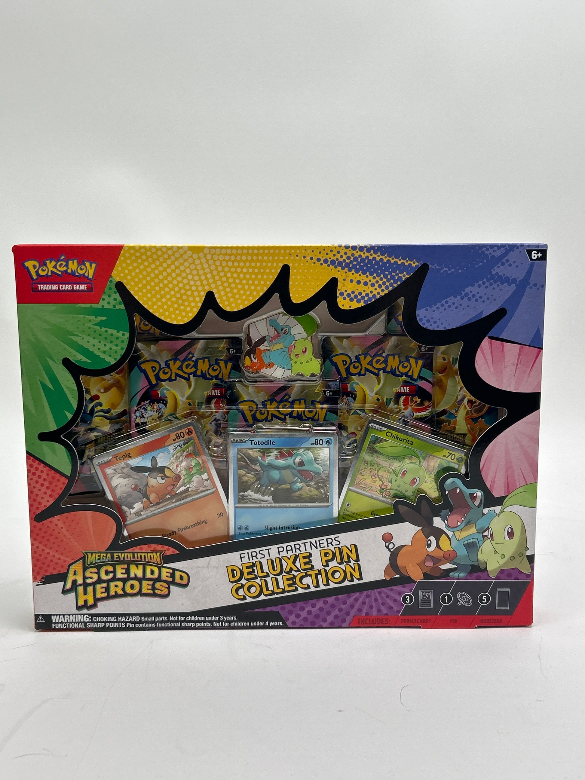 Pokemon: Ascend heroes. First partners deluxe Pin collection. Spanish