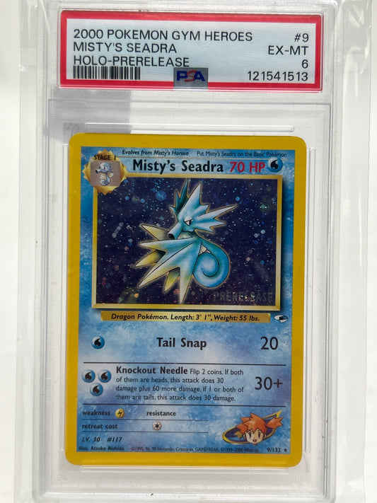 Pokémon TCG Gym Heroes Misty's Seadra 9/132 Holo English PSA 6 Holo Prerelease