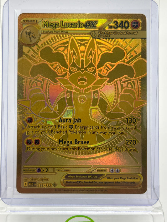 Pokémon TCG Mega Evolution Mega Lucario Ex 188/132 Holo English