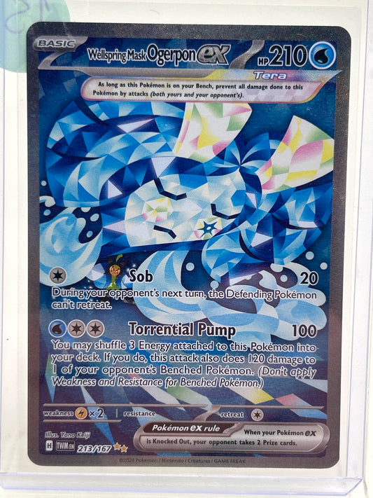 Pokémon TCG Twilight Masquerade Wellspring Mask Ogerpon EX 213/167 English