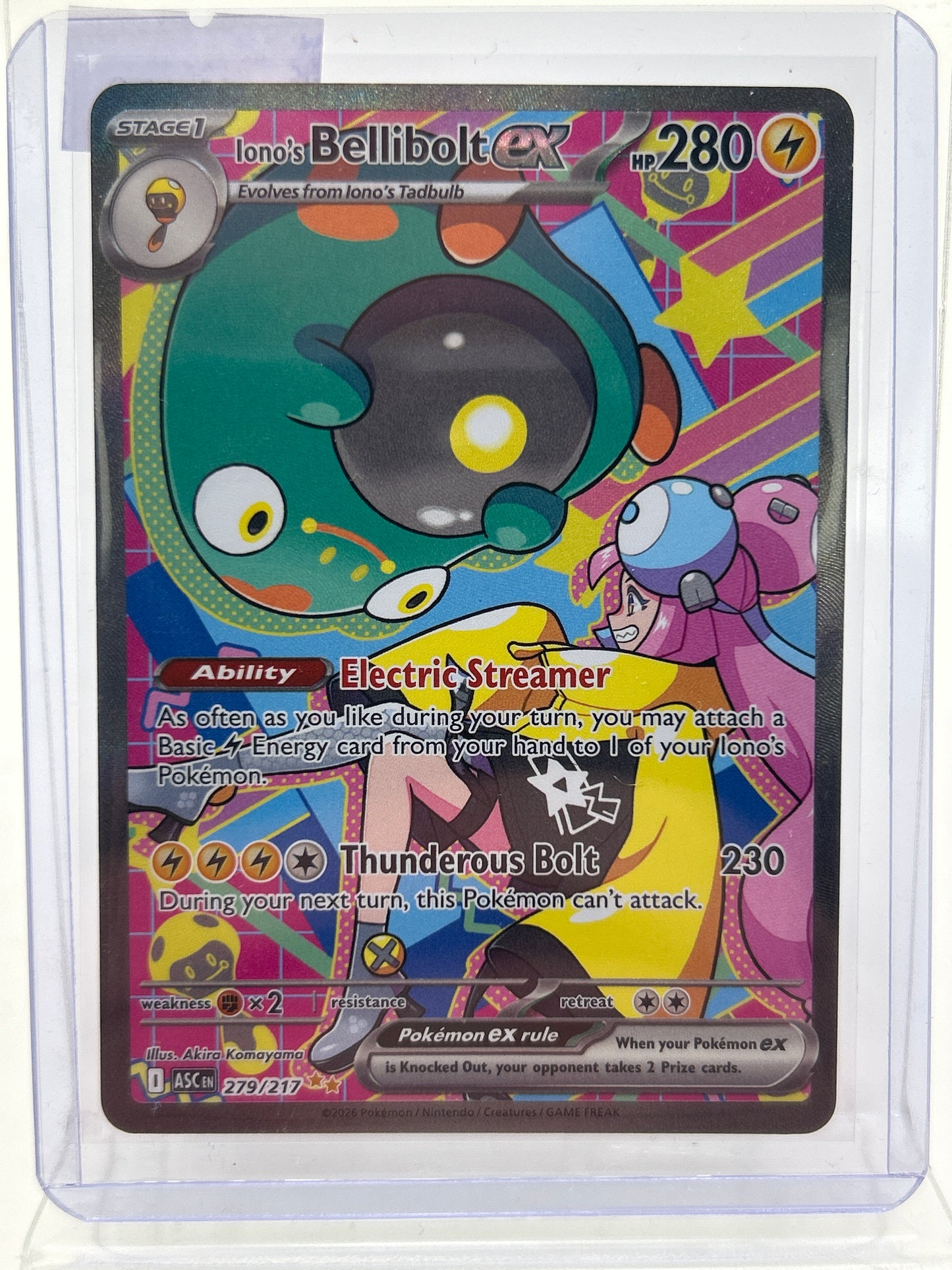 Pokémon TCG Ascended Heroes Iono's Bellibolt Ex 279/217 Holo English
