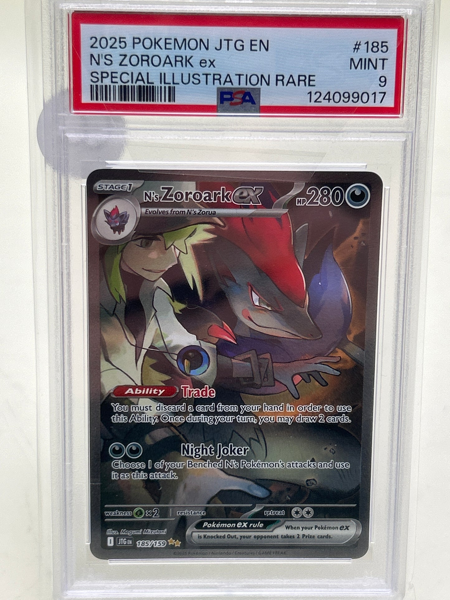 Pokémon TCG Journey Together N's Zoroark EX 185 PSA 9 English PSA 9 MINT