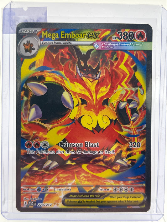Pokémon TCG Ascended Heroes Mega Emboar Ex 273/217 Holo English