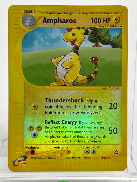 Pokémon TCG Aquapolis Ampharos 1/147 Reverse Holo English