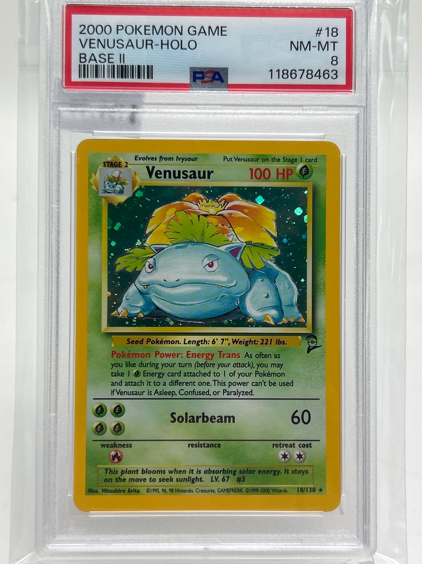 Pokémon TCG Base Set 2 Venusaur 18 Holo English PSA 8