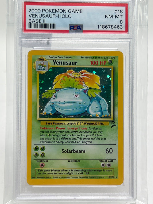 Pokémon TCG Base Set 2 Venusaur 18 Holo English PSA 8