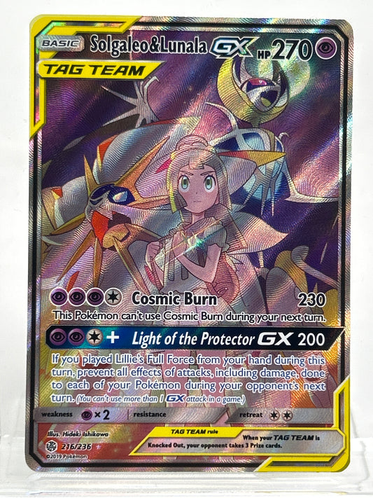 Pokémon TCG Cosmic Eclipse Solgaleo & Lunala Gx 216 Holo English