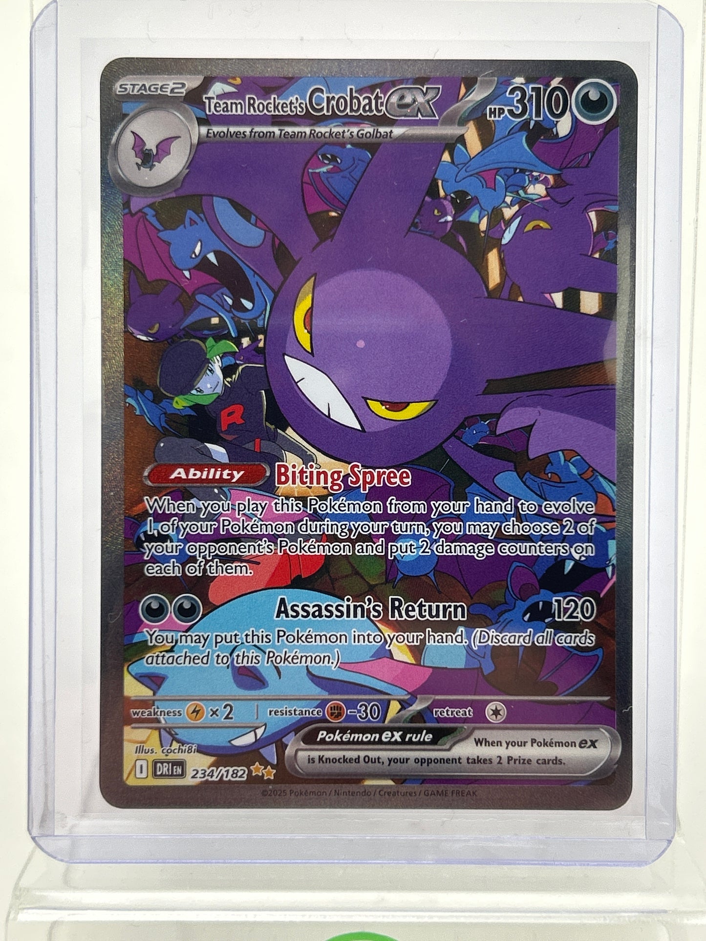 Pokémon TCG Destined Rivals Team Rocket's Crobat Ex 234/182 Holo English