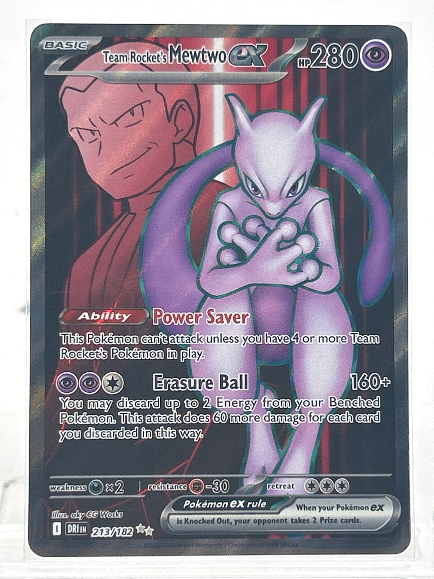 Pokémon TCG Destined Rivals Team Rockets Mewtwo ex 213/182 English