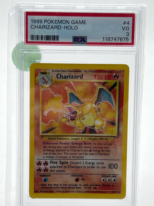 Pokémon TCG 1999 Pokemon Game Charizard 4/102 English PSA 3 VG