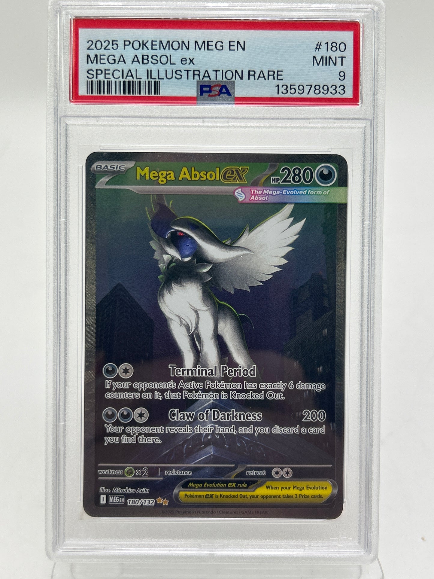 Pokémon TCG Mega Evolution Mega Absol ex 180/132 English PSA 9 Mint