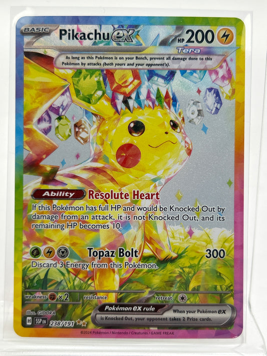 Pokémon TCG Surging Sparks Pikachu EX 238 Holo English