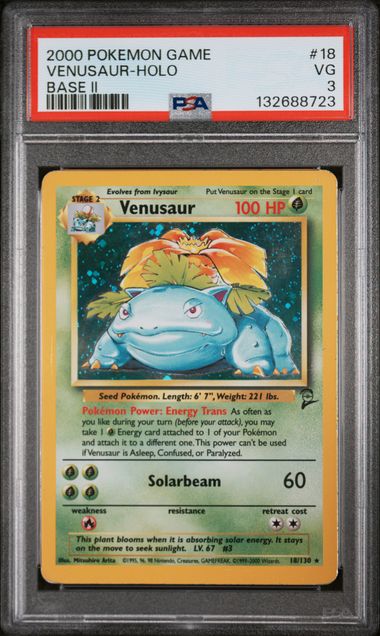 Pokémon TCG Base Set 2 Venusaur 18 Holo English PSA 3
