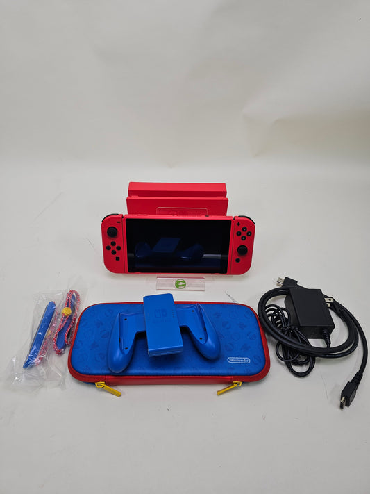 Nintendo Switch v2 Video Game Console HAC-001(-01)  Mario Red Edition