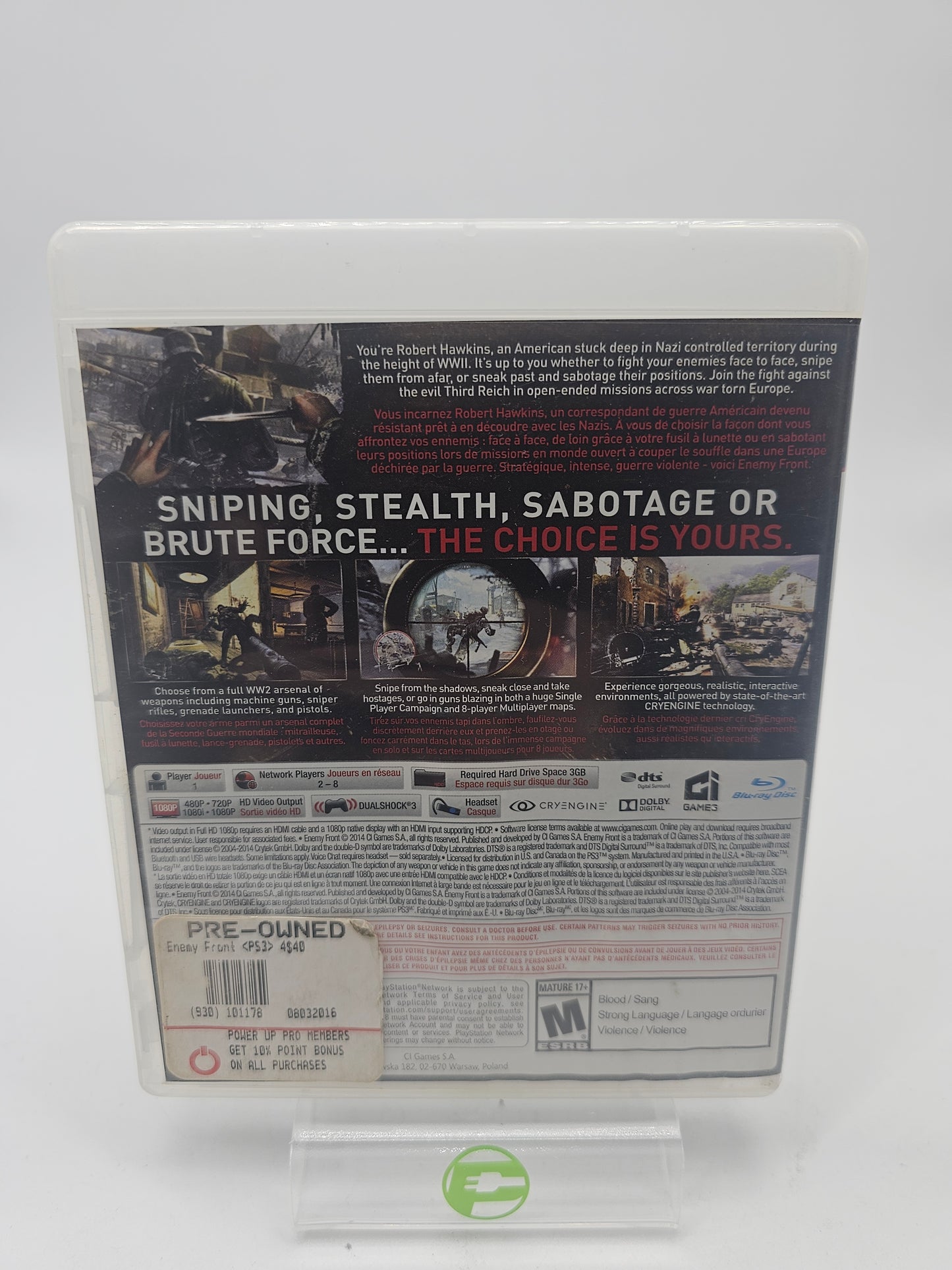 Enemy Front [Special Edition] (Sony PlayStation 3 PS3, 2014)