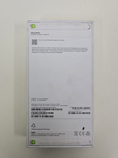 New Unlocked Apple iPhone 16 Pro 128GB Desert Titanium MYMC3LL/A
