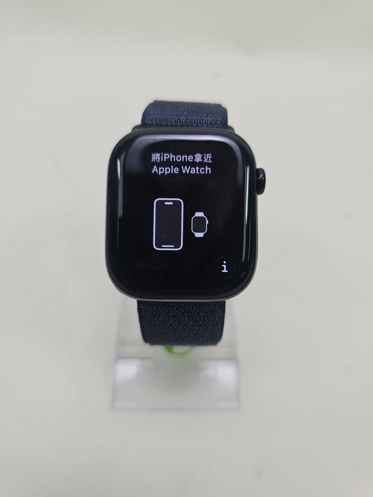 GPS Only Apple Watch Series 10 46MM Black Aluminum Midnight Nylon Band A2999